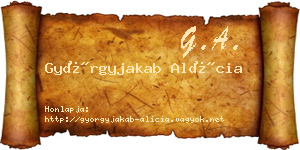 Györgyjakab Alícia névjegykártya